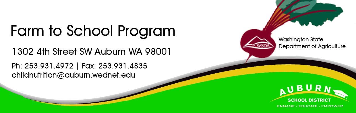 Farm to School Program Web Banner - Logo for Washington State Dept of Agriculture 